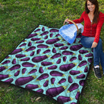 Purple Eggplant Pattern Print Quilt