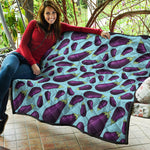 Purple Eggplant Pattern Print Quilt