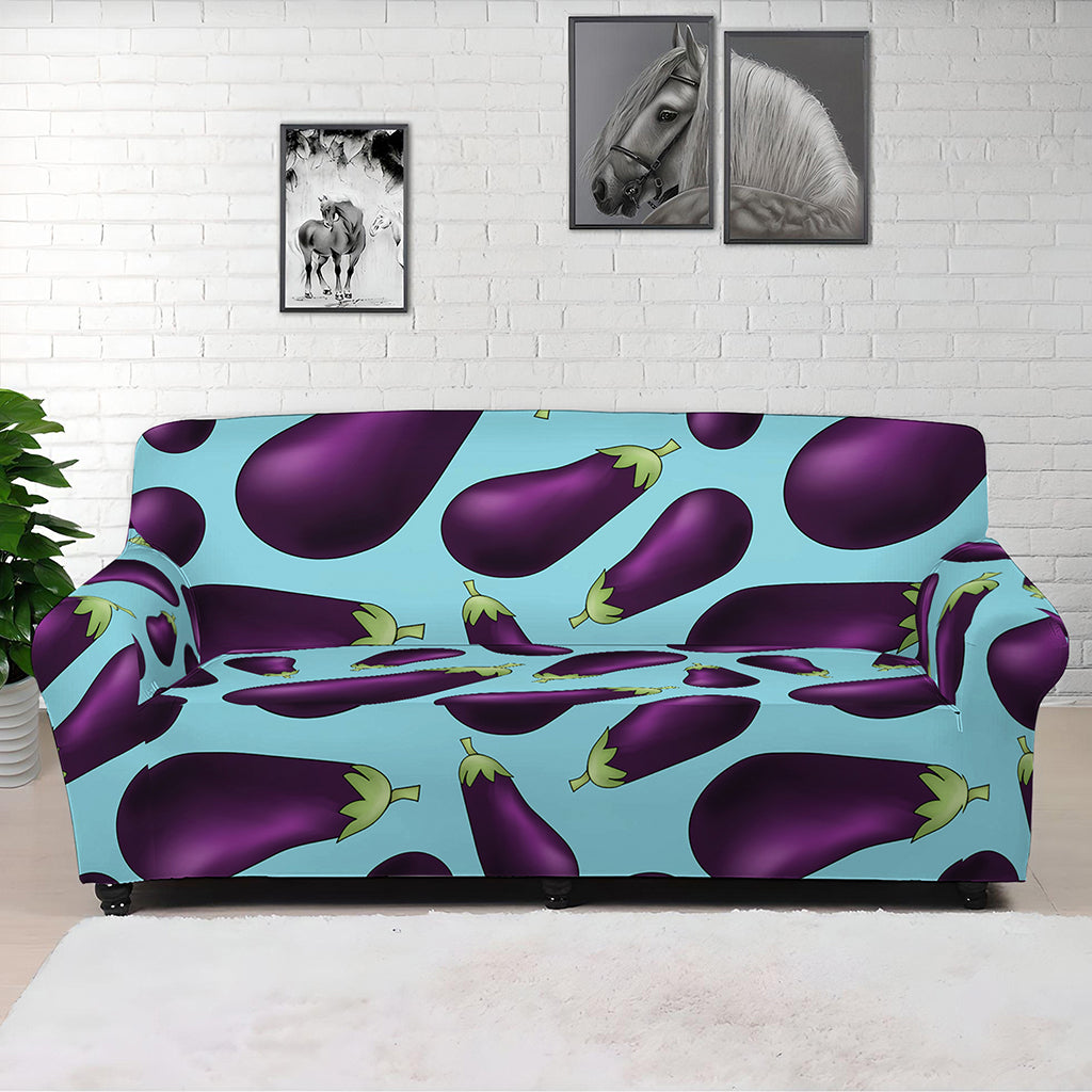 Purple Eggplant Pattern Print Sofa Cover