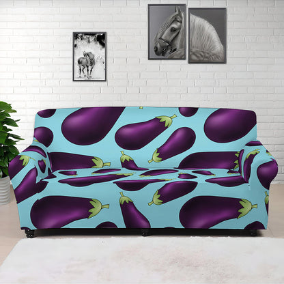 Purple Eggplant Pattern Print Sofa Cover