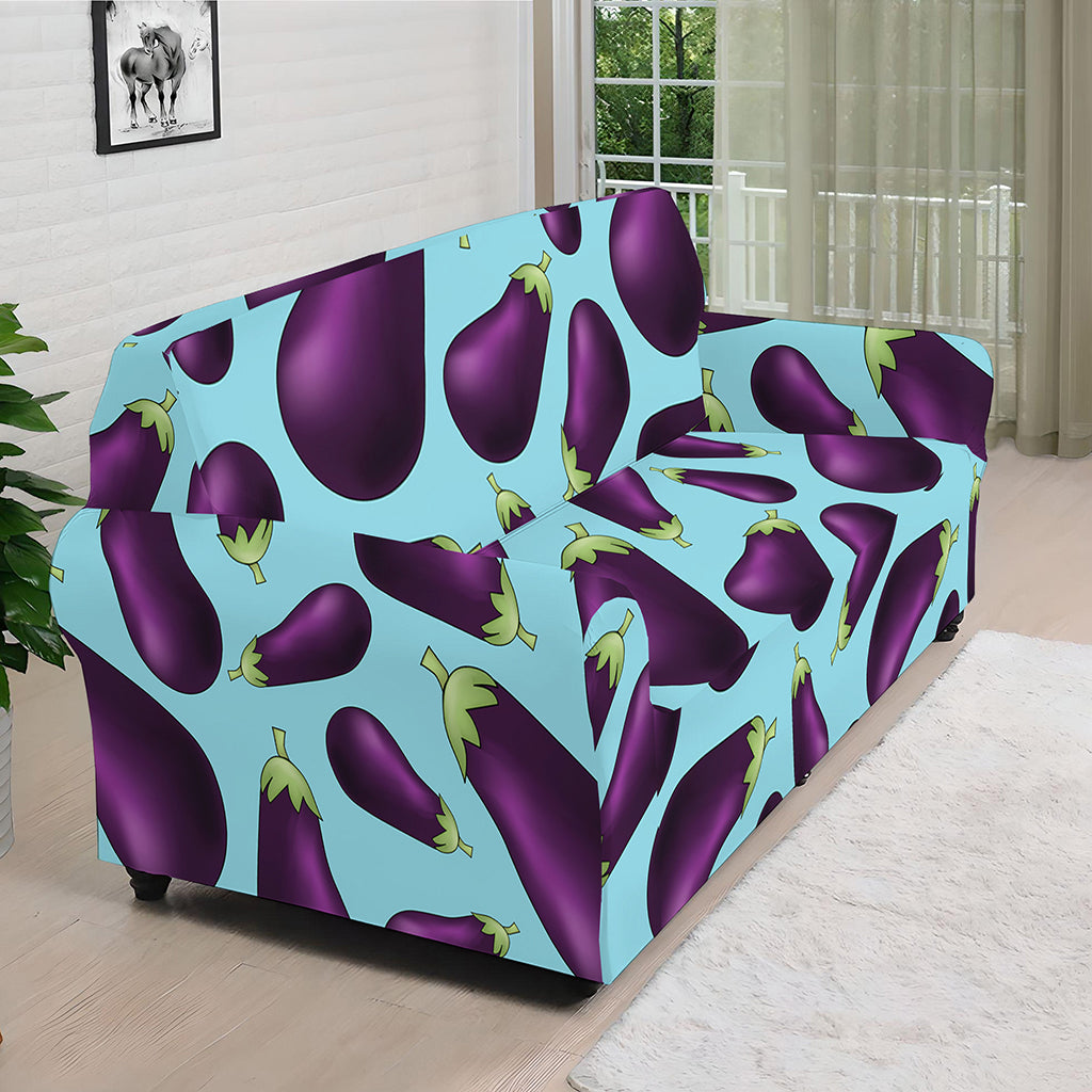 Purple Eggplant Pattern Print Sofa Cover