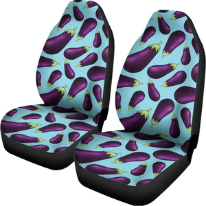 Purple Eggplant Pattern Print Universal Fit Car Seat Covers