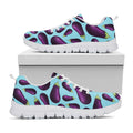 Purple Eggplant Pattern Print White Running Shoes