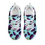 Purple Eggplant Pattern Print White Sneakers