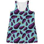 Purple Eggplant Pattern Print Women's Racerback Tank Top