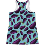 Purple Eggplant Pattern Print Women's Racerback Tank Top