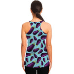 Purple Eggplant Pattern Print Women's Racerback Tank Top