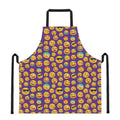 Purple Emoji Pattern Print Apron