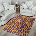 Purple Emoji Pattern Print Area Rug