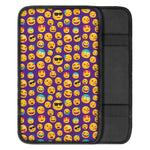 Purple Emoji Pattern Print Car Center Console Cover