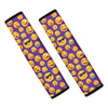 Purple Emoji Pattern Print Car Seat Belt Covers