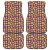 Purple Emoji Pattern Print Front and Back Car Floor Mats