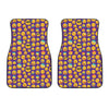 Purple Emoji Pattern Print Front Car Floor Mats