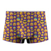 Purple Emoji Pattern Print Men's Boxer Briefs