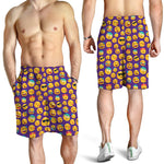 Purple Emoji Pattern Print Men's Shorts