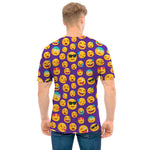 Purple Emoji Pattern Print Men's T-Shirt