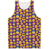 Purple Emoji Pattern Print Men's Tank Top