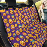 Purple Emoji Pattern Print Pet Car Back Seat Cover