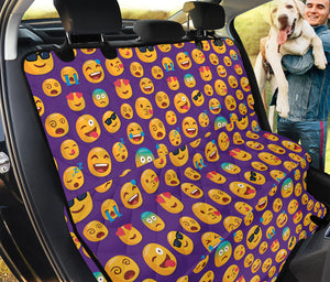 Purple Emoji Pattern Print Pet Car Back Seat Cover