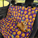 Purple Emoji Pattern Print Pet Car Back Seat Cover