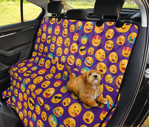 Purple Emoji Pattern Print Pet Car Back Seat Cover