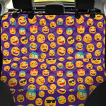 Purple Emoji Pattern Print Pet Car Back Seat Cover