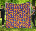 Purple Emoji Pattern Print Quilt