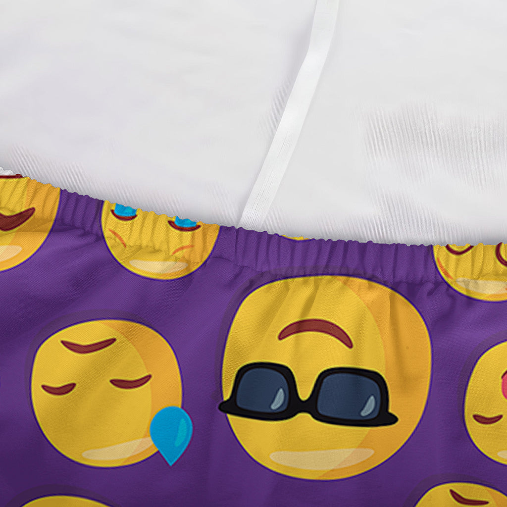 Purple Emoji Pattern Print Sofa Cover