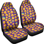 Purple Emoji Pattern Print Universal Fit Car Seat Covers