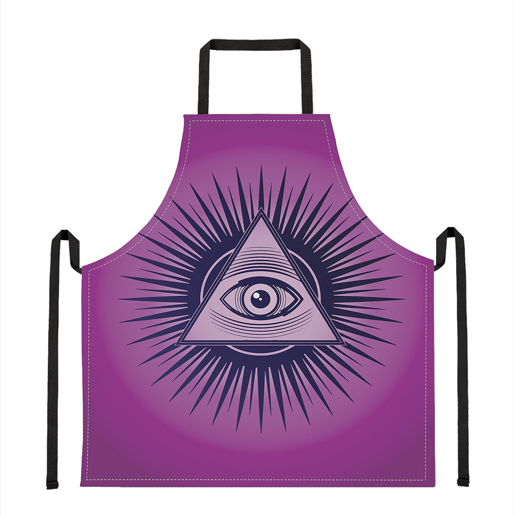 Purple Eye of Providence Print Apron