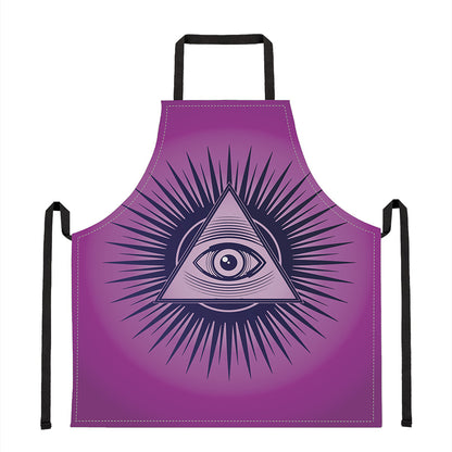 Purple Eye of Providence Print Apron