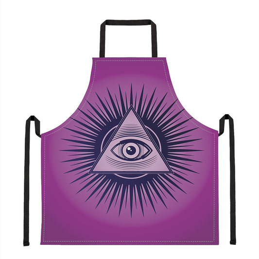 Purple Eye of Providence Print Apron