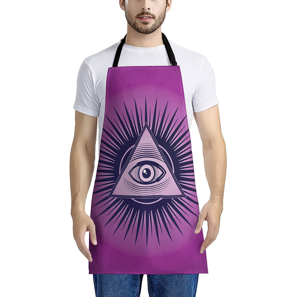 Purple Eye of Providence Print Apron