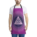 Purple Eye of Providence Print Apron