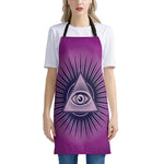 Purple Eye of Providence Print Apron
