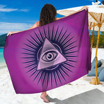 Purple Eye of Providence Print Beach Sarong Wrap