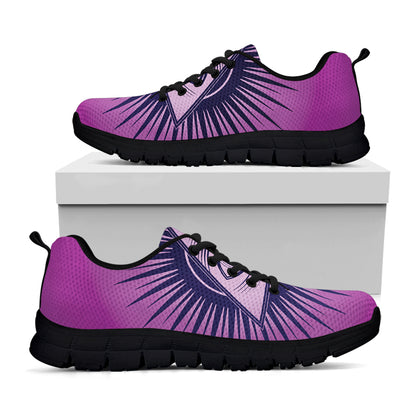 Purple Eye of Providence Print Black Sneakers