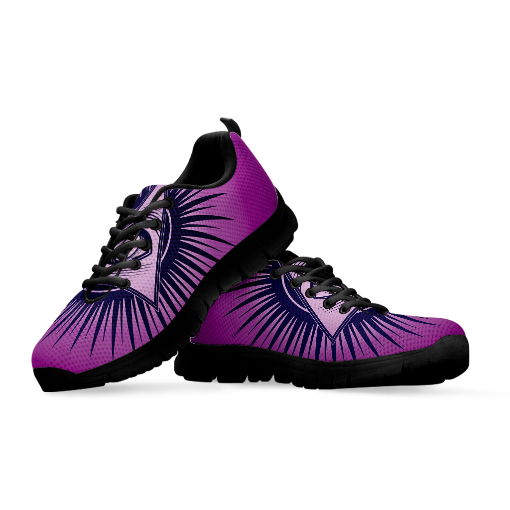 Purple Eye of Providence Print Black Sneakers
