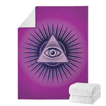 Purple Eye of Providence Print Blanket