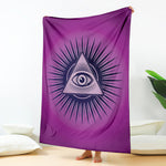 Purple Eye of Providence Print Blanket