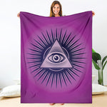 Purple Eye of Providence Print Blanket