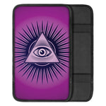 Purple Eye of Providence Print Car Center Console Cover