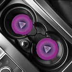 Purple Eye of Providence Print Car Coasters