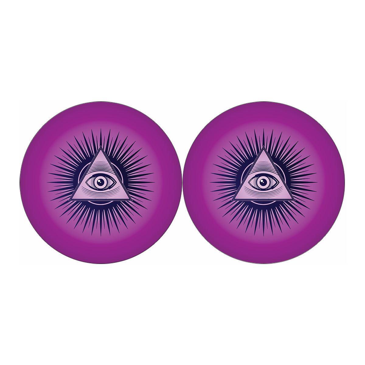 Purple Eye of Providence Print Car Coasters