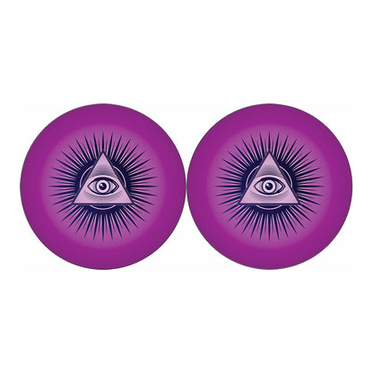 Purple Eye of Providence Print Car Coasters
