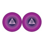 Purple Eye of Providence Print Car Coasters