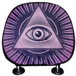 Purple Eye of Providence Print Car Headrest Covers