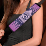 Purple Eye of Providence Print Car Seat Belt Covers