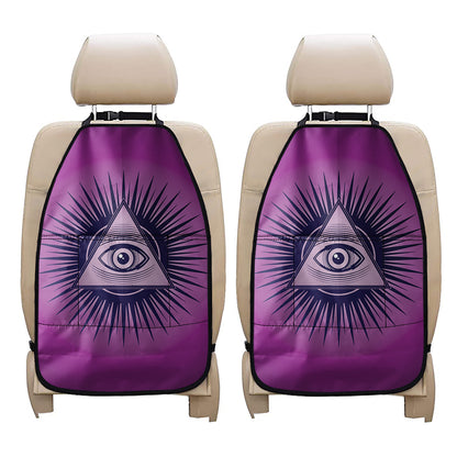 Purple Eye of Providence Print Car Seat Organizers