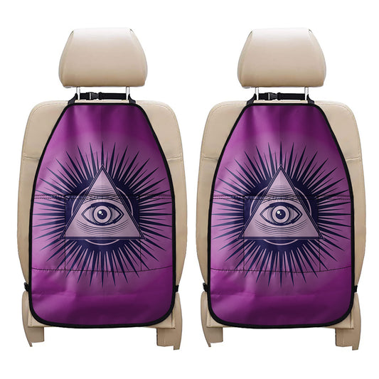 Purple Eye of Providence Print Car Seat Organizers